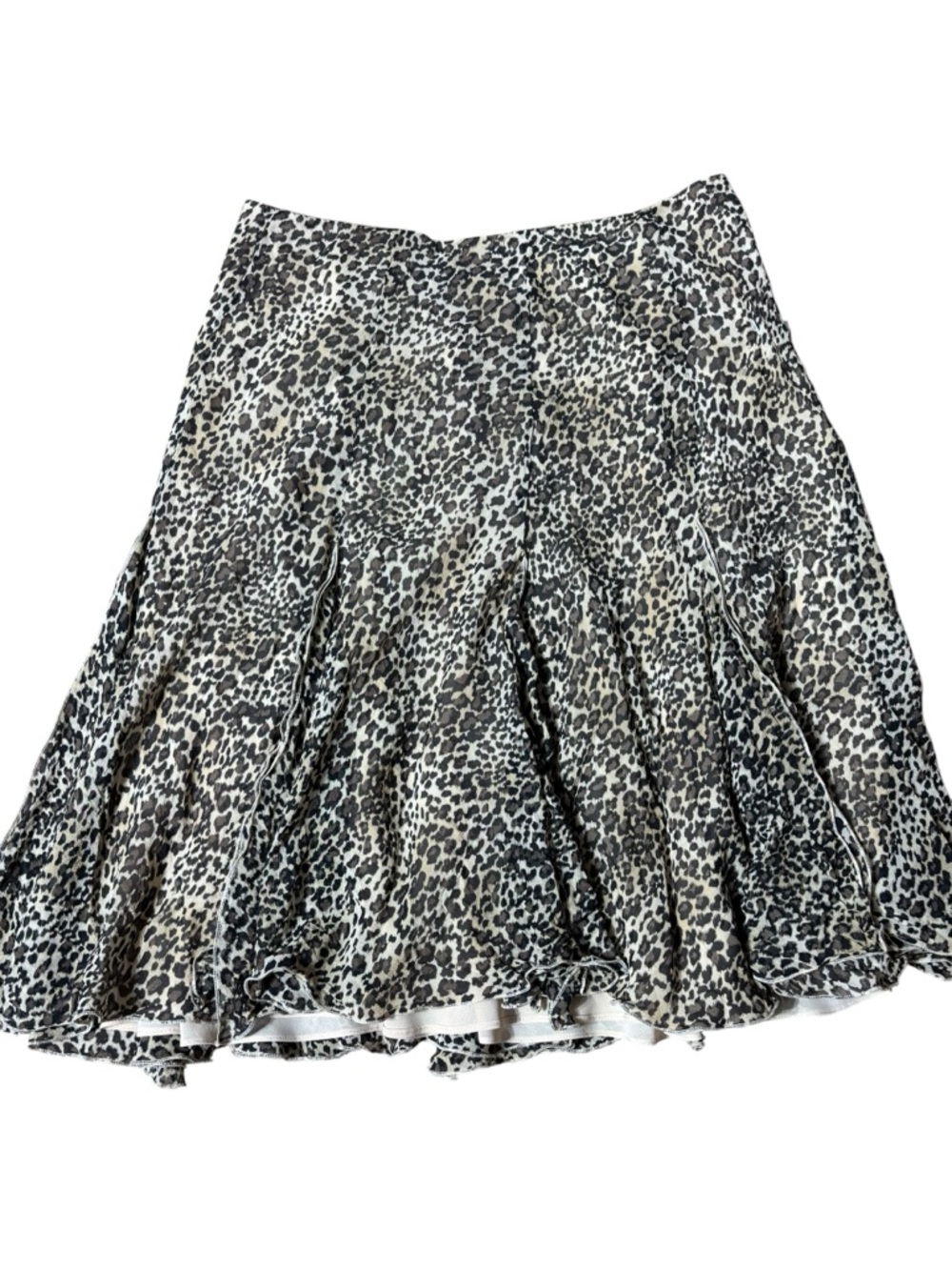 Dana buchman women’s 10 100% silk leopard cheetah flowy capsule‎ skirt